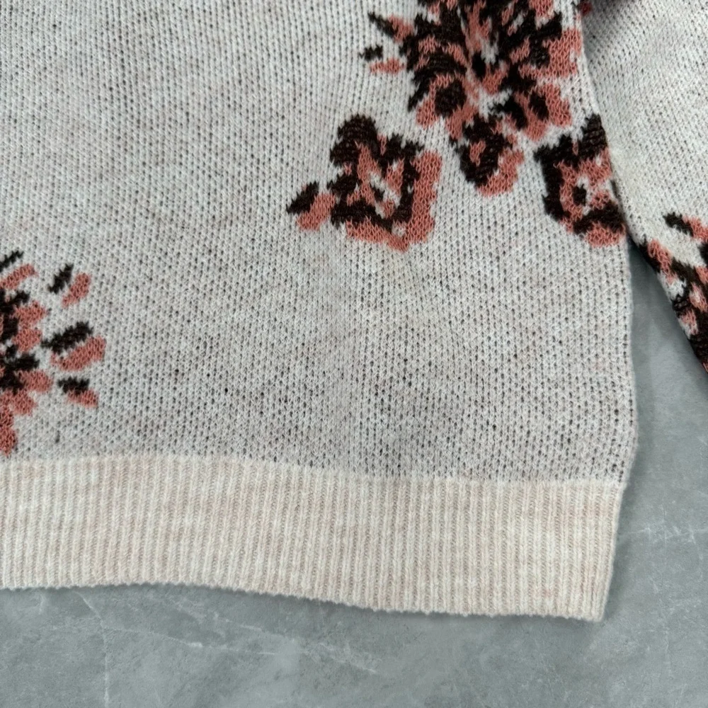 Women’s Knox Rose Floral Crew Neck Pullover Long Sleeve Sweater Size XS